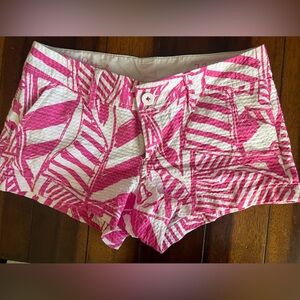 Lilly Pulitzer Pink and White Walsh Shorts in Yacht Sea Print